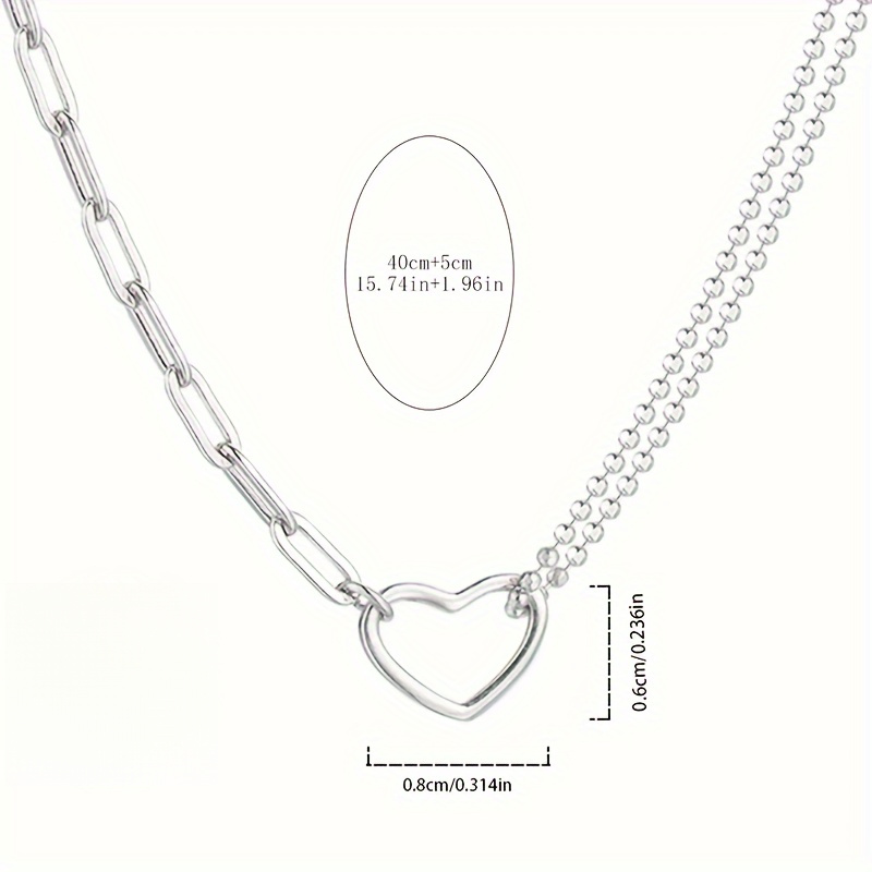 Double Layered Heart Pendant Necklace Hypoallergenic Sexy Style Thanksgiving